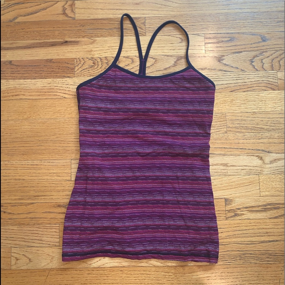 Lululemon Purple Striped Tank Size 8